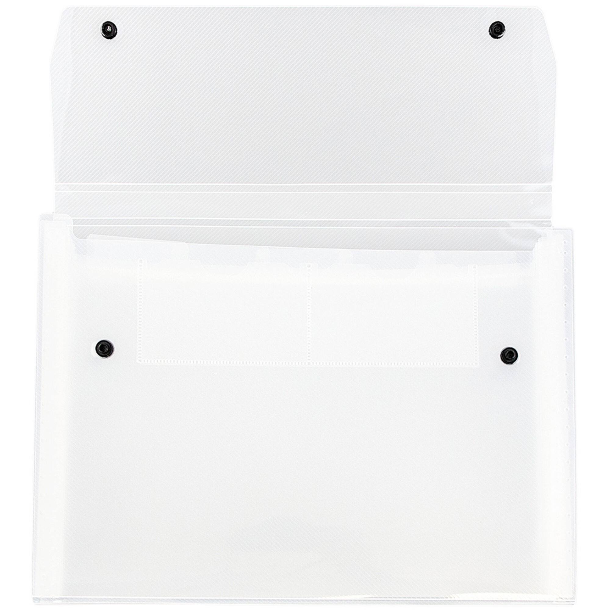 JAM Paper 9" x 13" Clear Plastic Accordion Folder